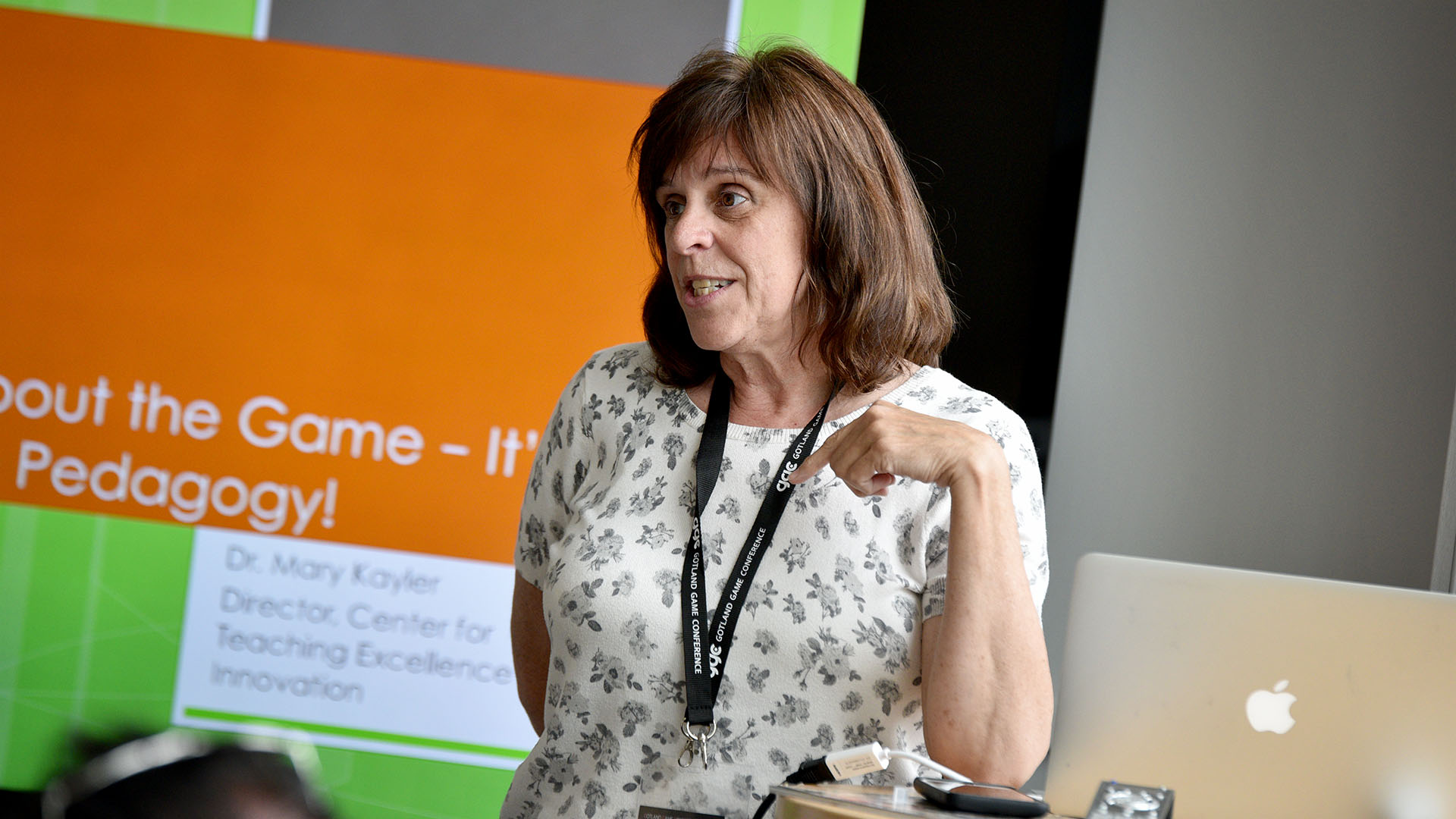 Dr. Mary Kayler at the Game Educators Summmit 2017