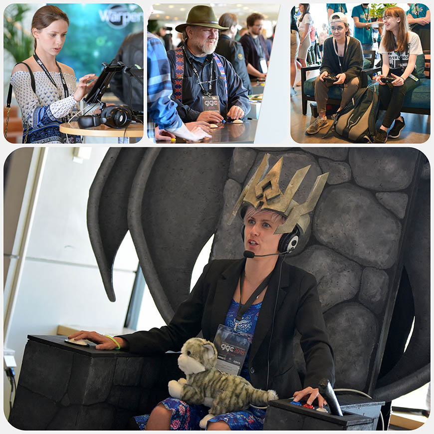 Collage of photos from the Gotland Game Conference show floor